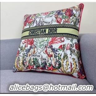 Unique Grade Dior Embroidered Cotton Square Pillow 50x50cm D060702 2025