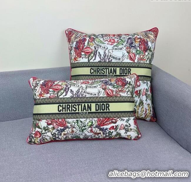 Unique Grade Dior Embroidered Cotton Square Pillow 50x50cm D060702 2025