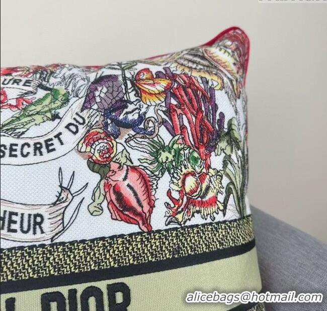 Unique Grade Dior Embroidered Cotton Square Pillow 50x50cm D060702 2025