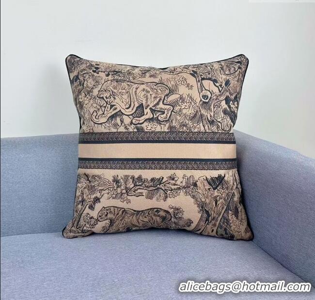 Famous Brand Dior Embroidered Cotton Square Pillow 50x50cm D060705 2025