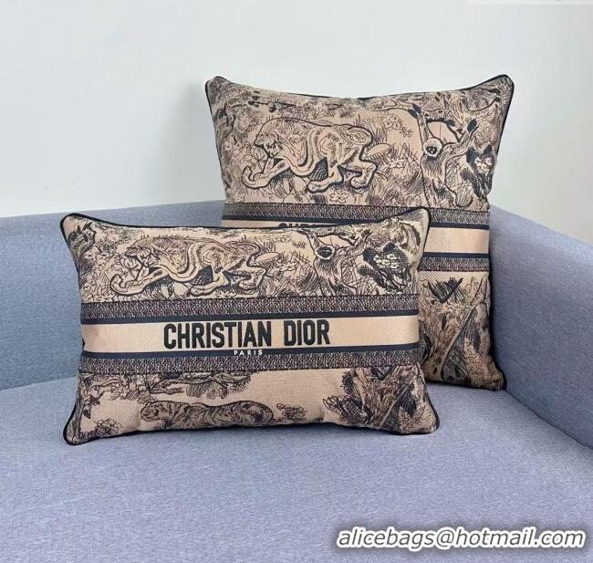 Famous Brand Dior Embroidered Cotton Square Pillow 50x50cm D060705 2025