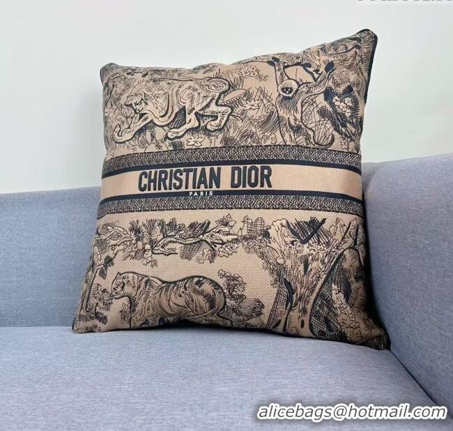 Famous Brand Dior Embroidered Cotton Square Pillow 50x50cm D060705 2025