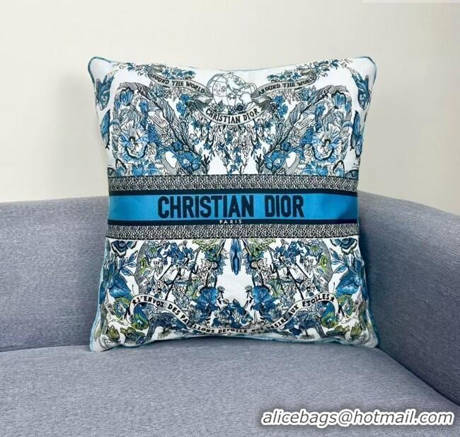 Well Crafted Dior Embroidered Cotton Square Pillow 50x50cm D060713 2025