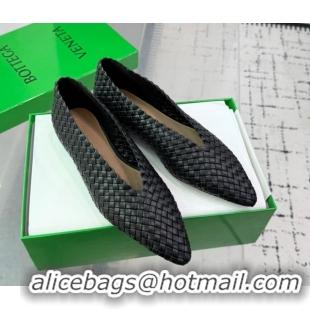 Best Product Bottega Veneta Sofia Ballerinas Flat in Padded Intreccio Leather Black 827698
