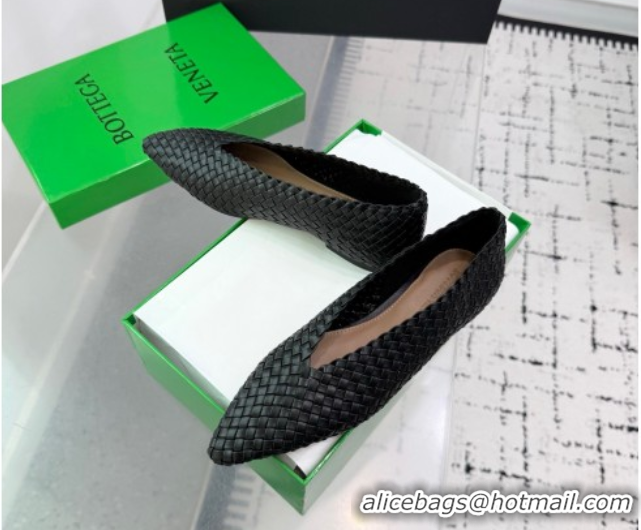 Best Product Bottega Veneta Sofia Ballerinas Flat in Padded Intreccio Leather Black 827698