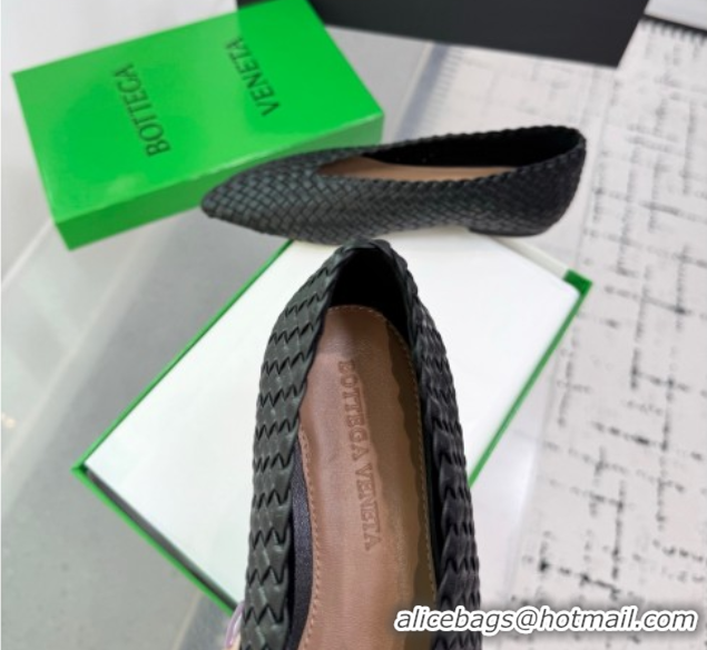Best Product Bottega Veneta Sofia Ballerinas Flat in Padded Intreccio Leather Black 827698