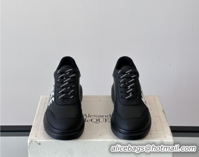 Top Grade Alexander McQueen Oversized Sneakers in Calfskin Leather AM02 Black 5081502
