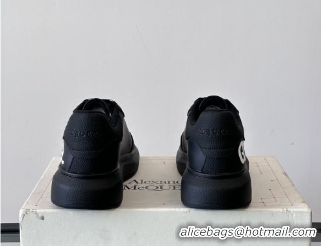 Top Grade Alexander McQueen Oversized Sneakers in Calfskin Leather AM02 Black 5081502