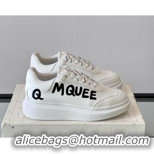 Best Product Alexander McQueen Oversized Sneakers in Calfskin Leather AM03 White 5081503