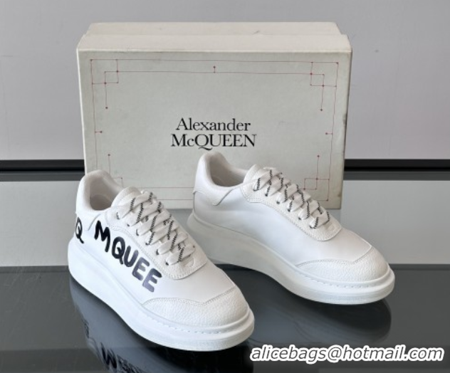 Best Product Alexander McQueen Oversized Sneakers in Calfskin Leather AM03 White 5081503