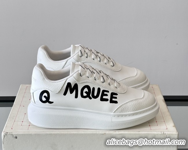 Best Product Alexander McQueen Oversized Sneakers in Calfskin Leather AM03 White 5081503