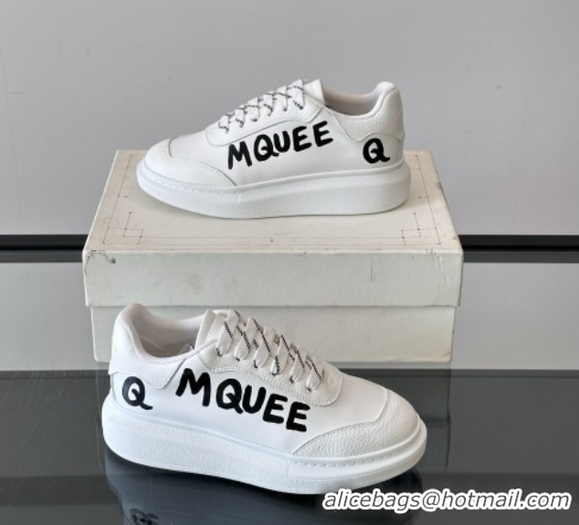 Best Product Alexander McQueen Oversized Sneakers in Calfskin Leather AM03 White 5081503