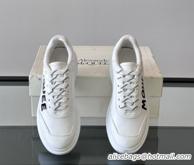Best Product Alexander McQueen Oversized Sneakers in Calfskin Leather AM03 White 5081503