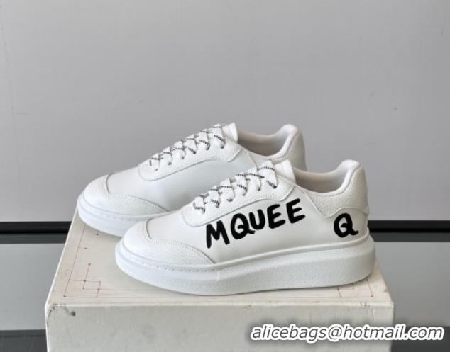 Best Product Alexander McQueen Oversized Sneakers in Calfskin Leather AM03 White 5081503