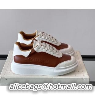 Best Grade Alexander McQueen Oversized Sneakers in Calfskin Leather AM12 Brown/White 5081512