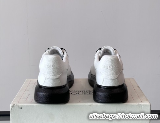 Low Price Alexander McQueen Oversized Sneakers in Calfskin Leather AM13 White/Black 5081513
