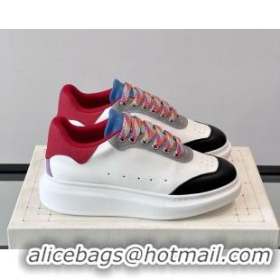 Purchase Alexander McQueen Oversized Sneakers in Calfskin Leather AM15 White/Black/Red 5081902
