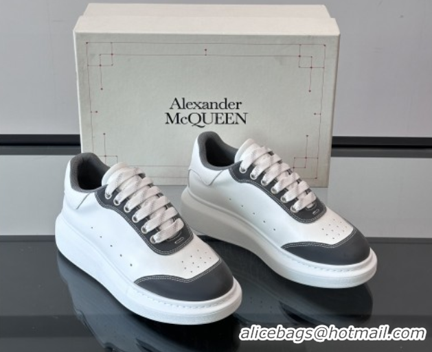 Trendy Design Alexander McQueen Oversized Sneakers in Calfskin Leather AM16 White/Grey 5081903