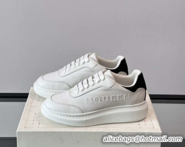 Crafted Alexander McQueen Oversized Sneakers in Calfskin Leather AM17 White/Black 5081904