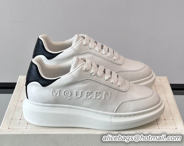 Crafted Alexander McQueen Oversized Sneakers in Calfskin Leather AM17 White/Black 5081904