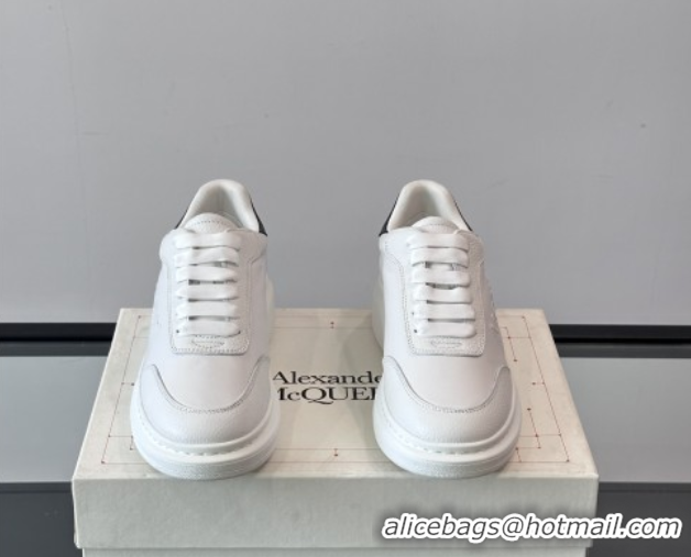 Crafted Alexander McQueen Oversized Sneakers in Calfskin Leather AM17 White/Black 5081904