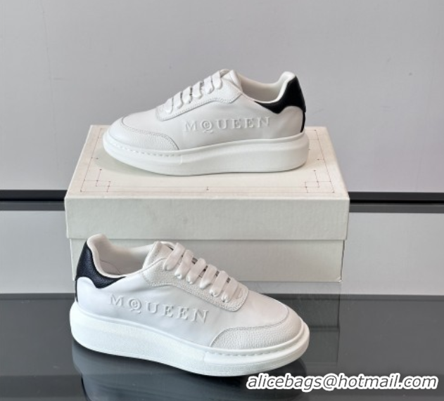 Crafted Alexander McQueen Oversized Sneakers in Calfskin Leather AM17 White/Black 5081904