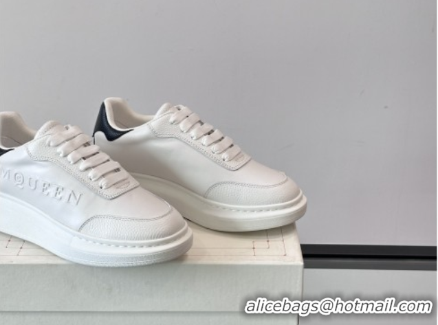 Crafted Alexander McQueen Oversized Sneakers in Calfskin Leather AM17 White/Black 5081904