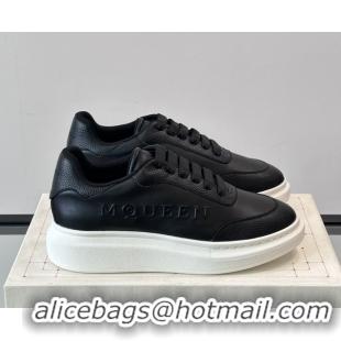 Buy Luxury Alexander McQueen Oversized Sneakers in Calfskin Leather AM22 Black 5081909
