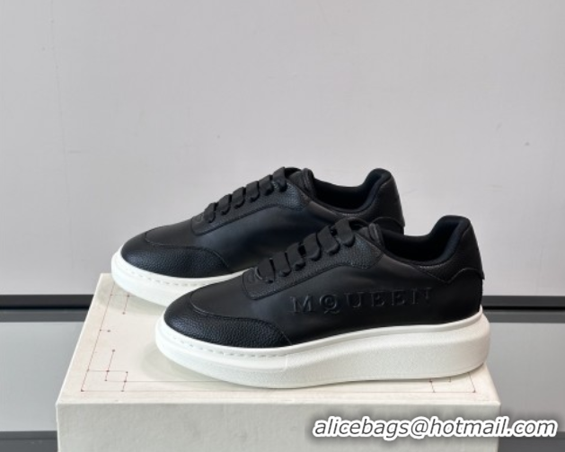 Buy Luxury Alexander McQueen Oversized Sneakers in Calfskin Leather AM22 Black 5081909