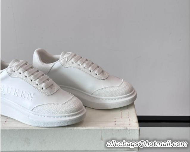 Low Cost Alexander McQueen Oversized Sneakers in Calfskin Leather AM23 White 5081910
