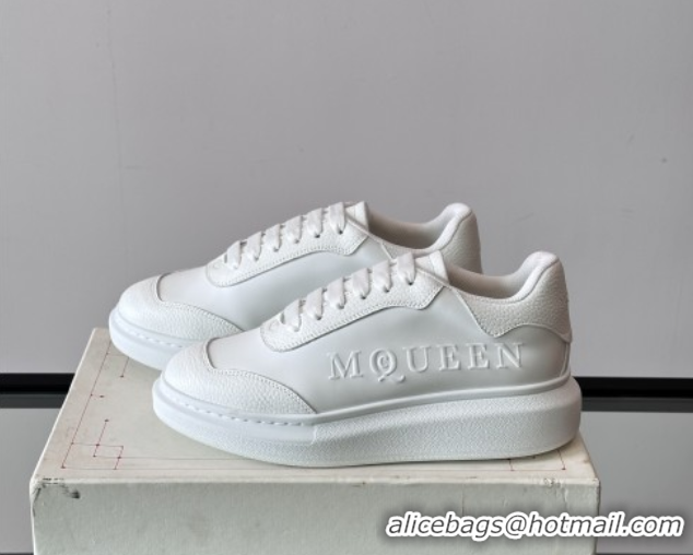 Low Cost Alexander McQueen Oversized Sneakers in Calfskin Leather AM23 White 5081910