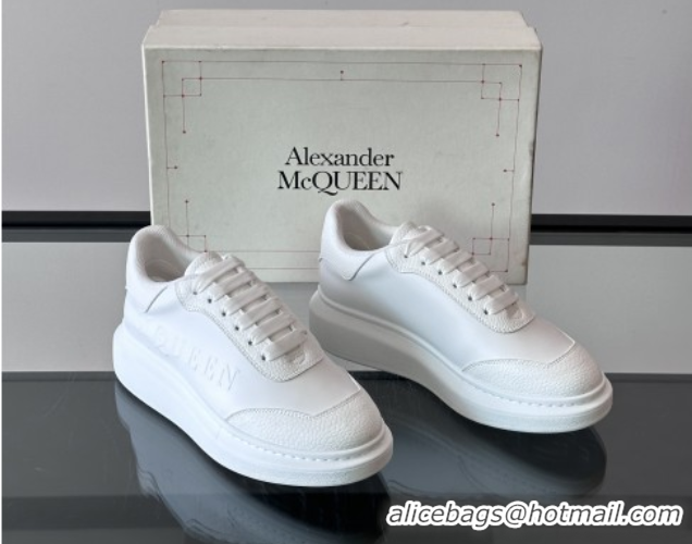 Low Cost Alexander McQueen Oversized Sneakers in Calfskin Leather AM23 White 5081910