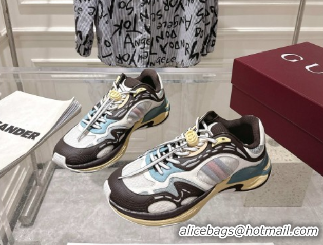 Low Price Gucci 2.0 Sneakers in Mesh and Leather Black/Blue 816489