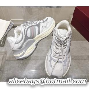 Low Cost Gucci 2.0 Sneakers in Mesh and Leather Grey/White 816489