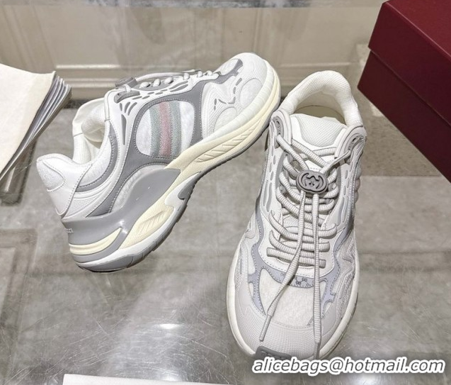 Low Cost Gucci 2.0 Sneakers in Mesh and Leather Grey/White 816489