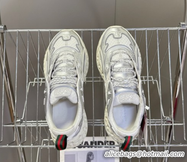 Most Popular Gucci CUB3D Sneakers in Mix and Leather Silver 2025 828059