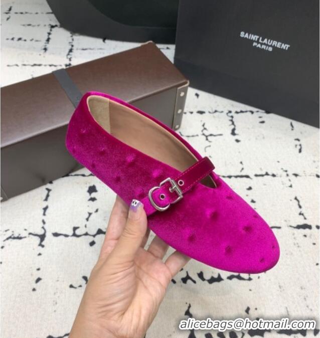 Top Grade Alaia Ballet Flats in Velvet AL100801 Purple 2024