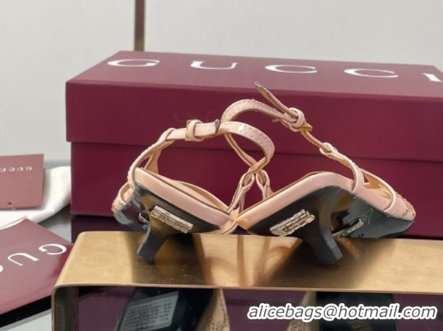 Purchase Gucci GG Mesh and Patent Leather Slingback Pumps 3.5cm Nude 2025 840728