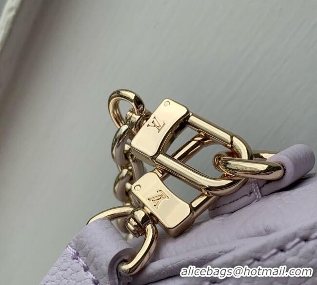 Famous Brand Louis Vuitton Wallet On Chain Ivy Mini Bag Embossed Leather M25714 Misty Purple 2025