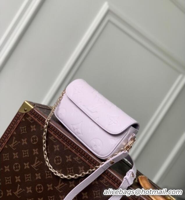 Famous Brand Louis Vuitton Wallet On Chain Ivy Mini Bag Embossed Leather M25714 Misty Purple 2025