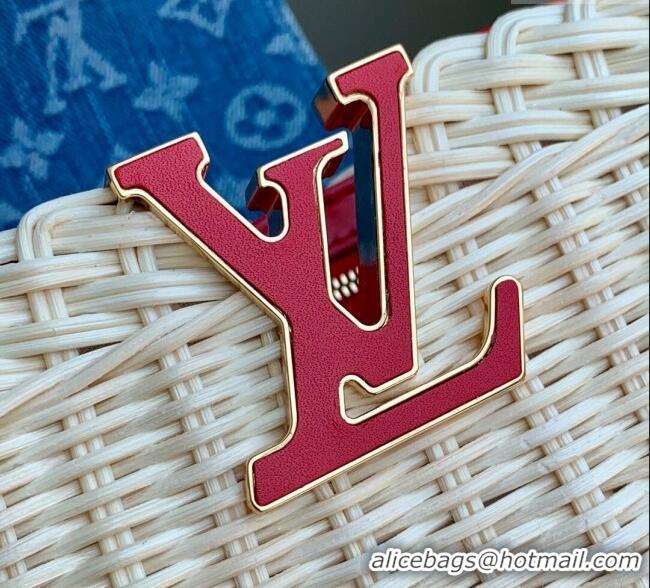 Promotional Louis Vuitton LV x TM Capucines Mini Bag in Rattan and Cherry Denim M14295 2025