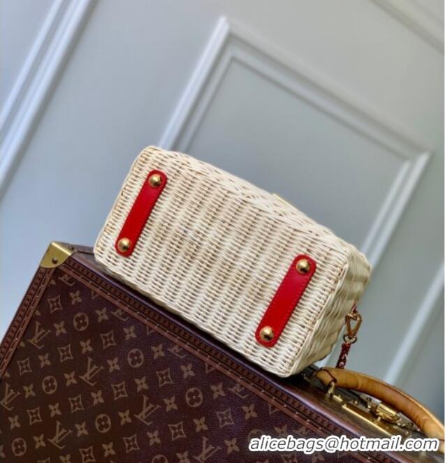 Unique Grade Louis Vuitton LV x TM Capucines PM Bag in Rattan and Cherry Denim M14295 2025