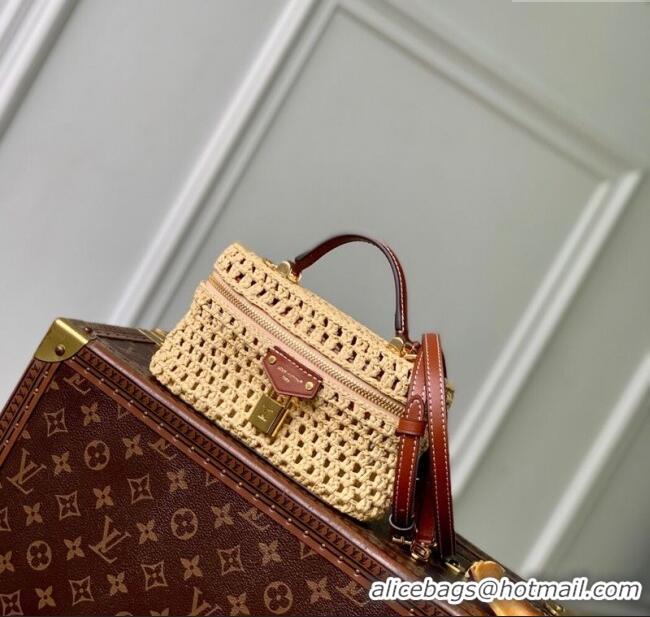 Promotional Louis Vuitton Vanity Chain Pouch in Raffia Straw M14303 Natural Tan 2025