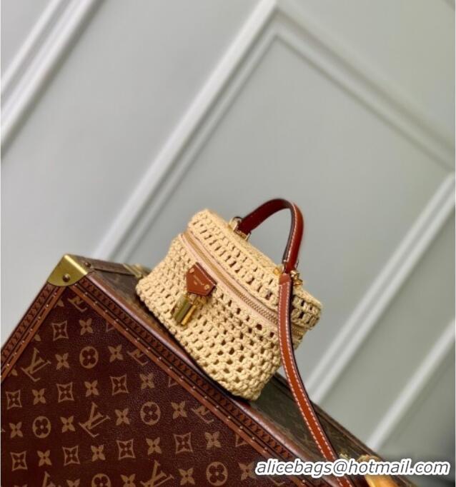 Promotional Louis Vuitton Vanity Chain Pouch in Raffia Straw M14303 Natural Tan 2025