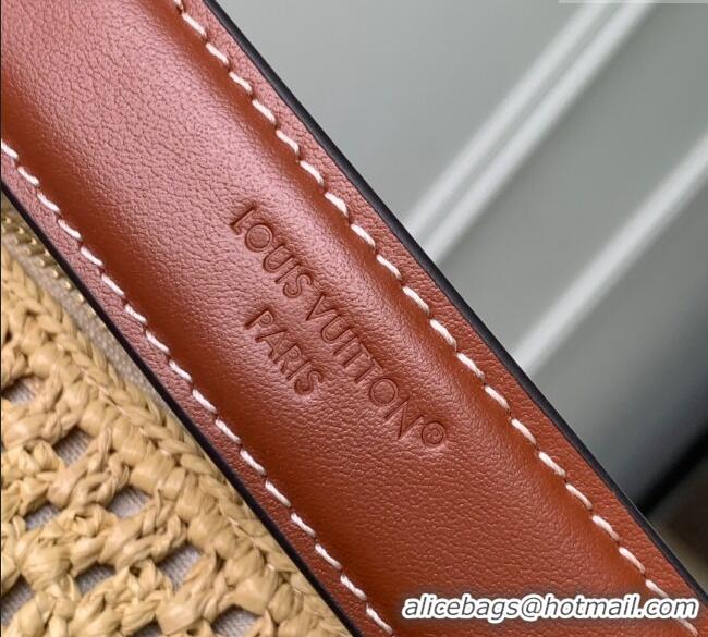 Promotional Louis Vuitton Side Trunk MM Bag in Raffia Straw M14405 Natural/Brown 2025