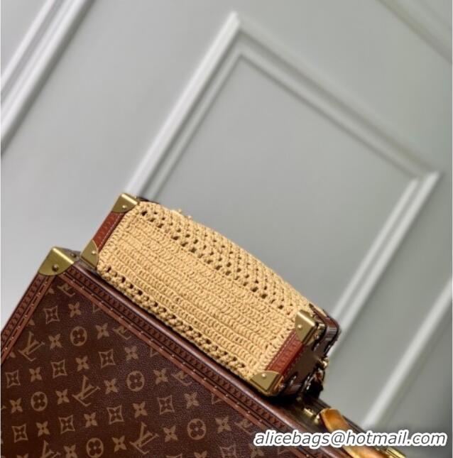Promotional Louis Vuitton Side Trunk MM Bag in Raffia Straw M14405 Natural/Brown 2025