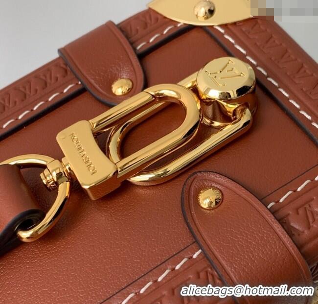 Promotional Louis Vuitton Side Trunk MM Bag in Raffia Straw M14405 Natural/Brown 2025