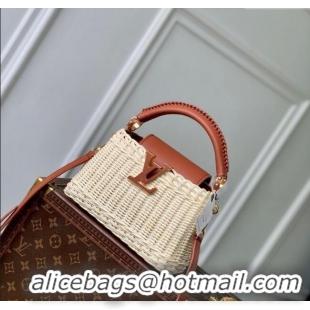Promotional Louis Vuitton Capucines Mini Bag in Rattan and Leather M14365 Brown 2025