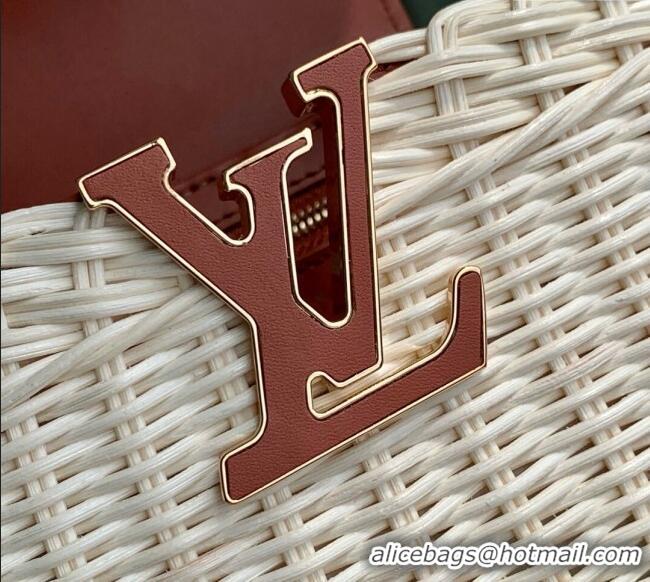 Promotional Louis Vuitton Capucines Mini Bag in Rattan and Leather M14365 Brown 2025