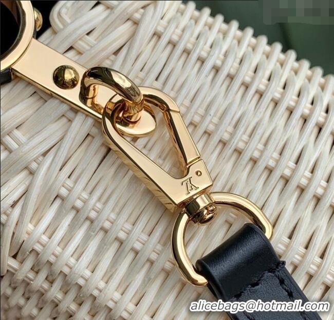 Luxury Discount Louis Vuitton Capucines Mini Bag in Rattan and Leather M26003 Black 2025